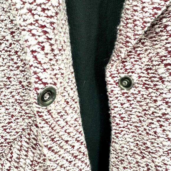 Bershka Size Medium Large Dress Coat Snap Front has‎ Pockets Pink Red White - Picture 3 of 5